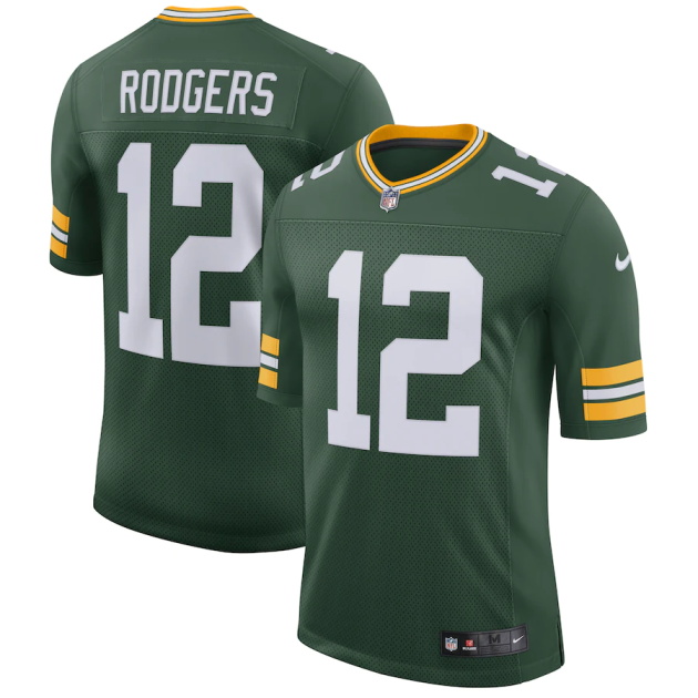 mens nike aaron rodgers green green bay packers classic limited player jersey